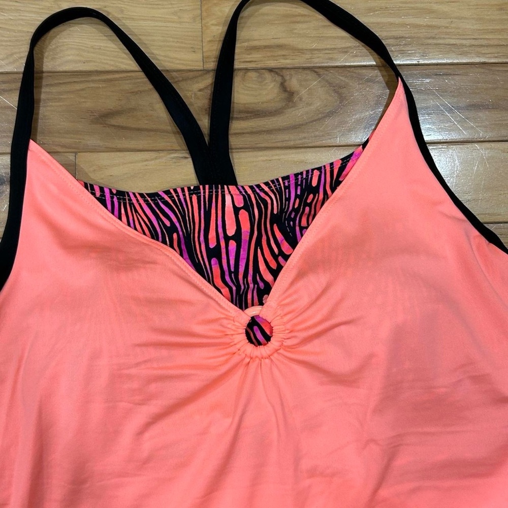 NWT Zeroxposur Tankini Swim Top Women Size Large Pink 4way Stretch Athleisure - Picture 3 of 6